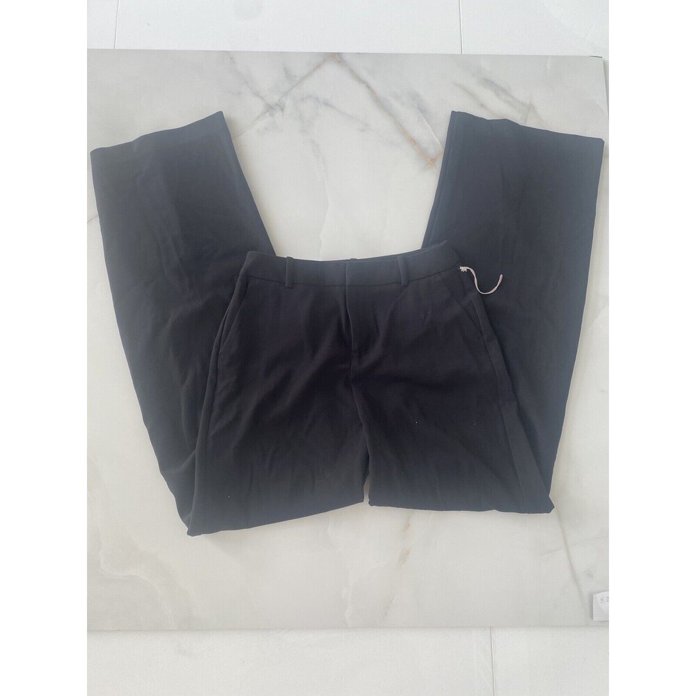 A New Day Pants Womens 2 Black Wide Leg Trousers Work High Rise Stretch Relaxed